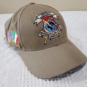 The Corps 2nd NATO Signal Battalion Logo Tan Beige Military Baseball Cap Hat